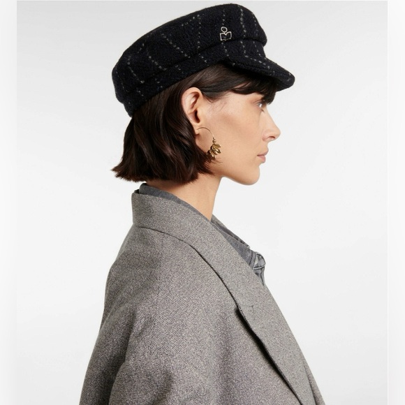New Isabel Marant Evie Wool-tweed Cap Gray Newsboy Sz 57 MSRP $385 - Picture 2 of 4